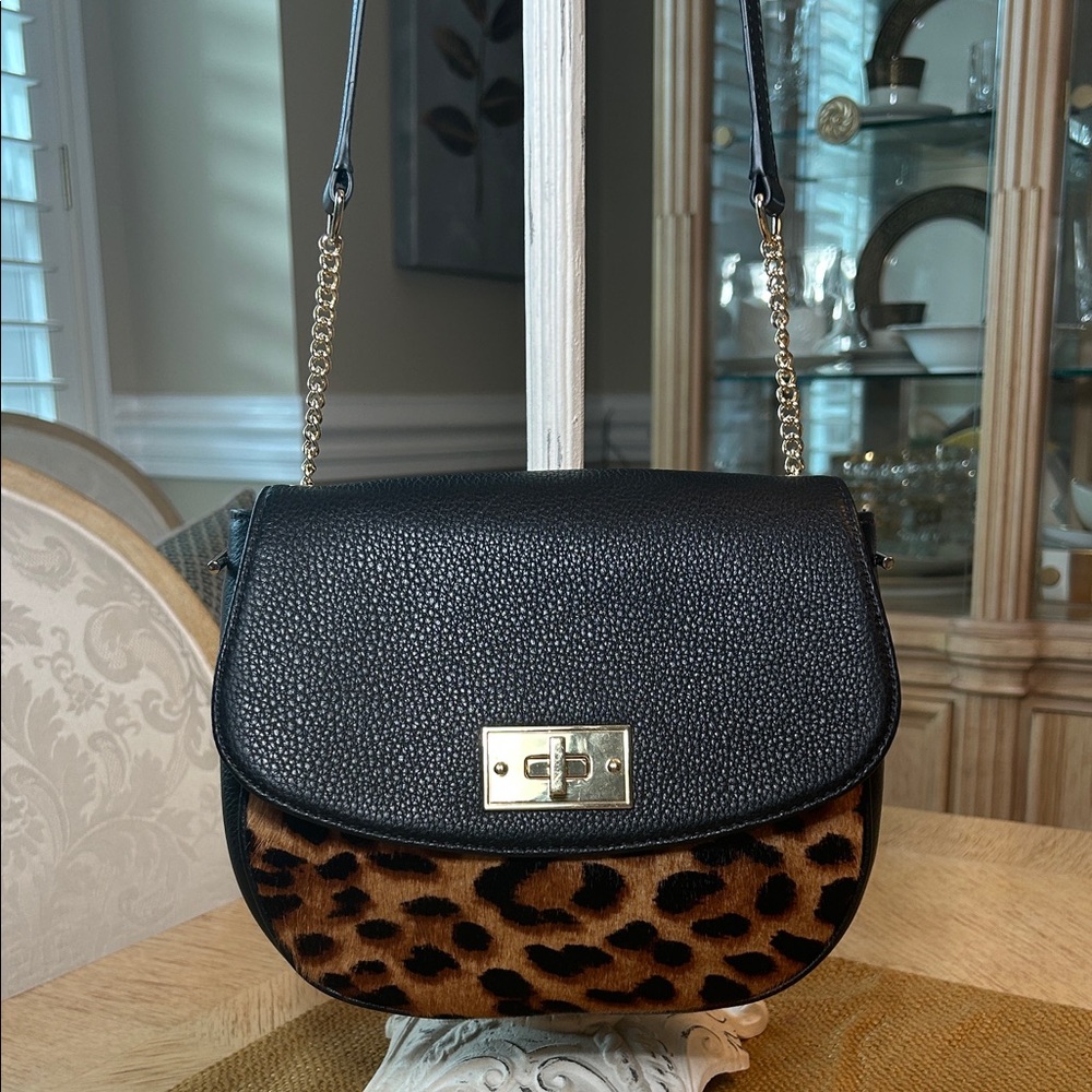 Talbots Leather Calf Hair Crossbody